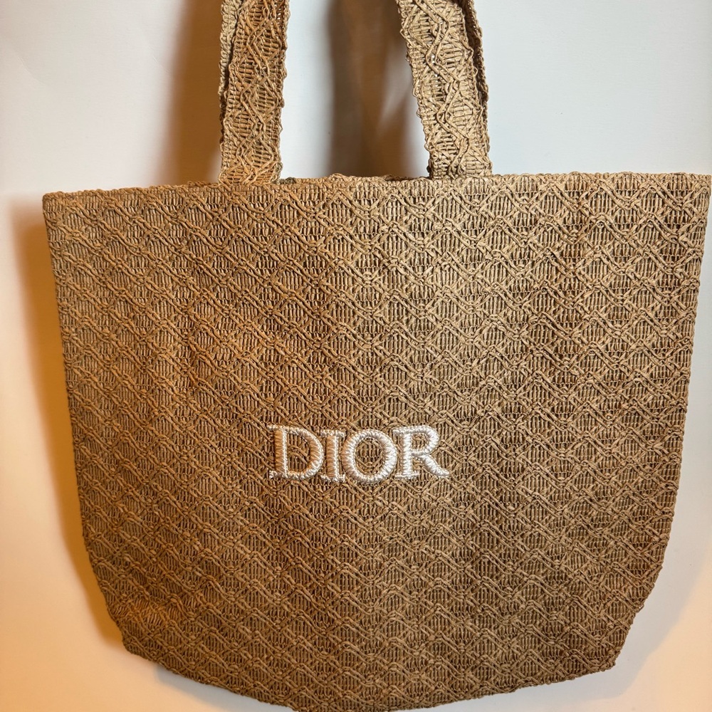 Dior Raffia Tote Bag